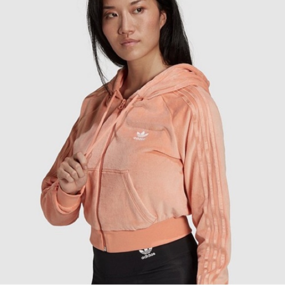 New ADIDAS Cotton Velvet zip up